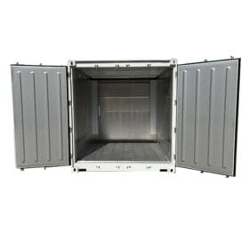 10ft 3 phase refrigerated container interior double doors open