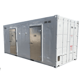 20' Three Phase Refrigerated - Twin Zone Type 2 with Side personnel doors installed closed