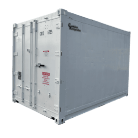 12' Mini Single Phase Refrigerated Container diagonal front view
