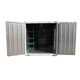 20' RF 3Ph De-humidification Seed Container double doors open
