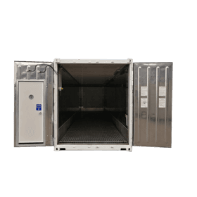 Upgraded Safety 40' Three Phase Refrigerated Container Double Doors open