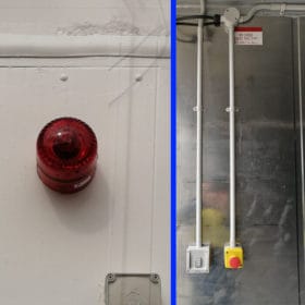emergency stop system combined closeup