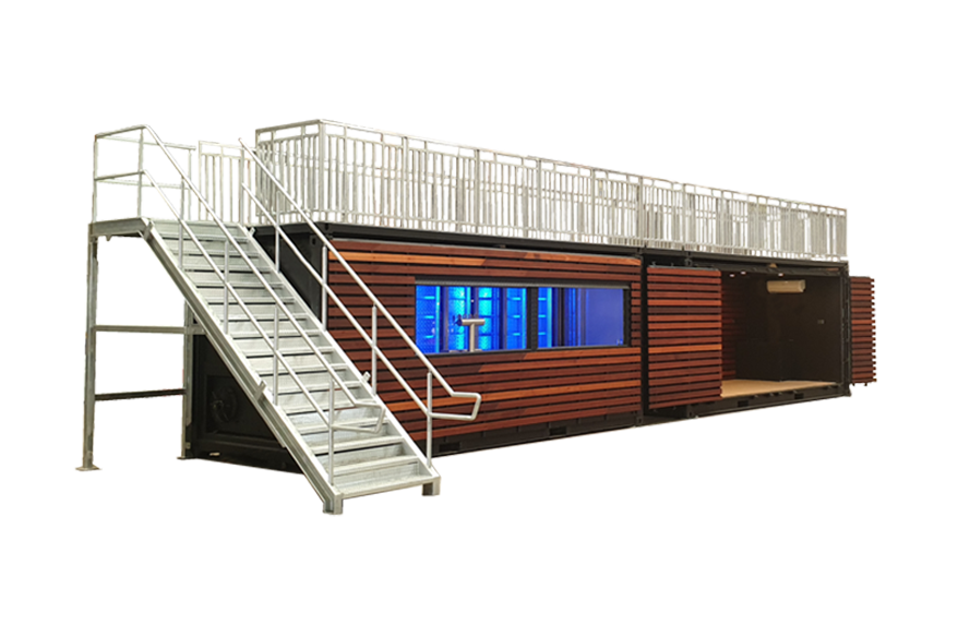 container bar example with chill out container attached