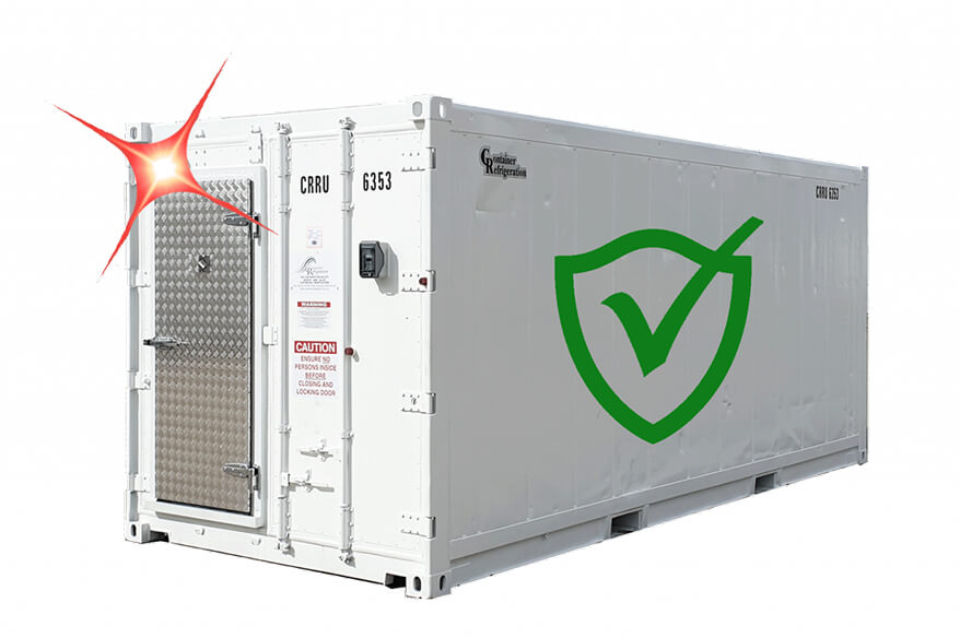 upgraded safety refrigerated container