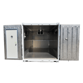 20' 1 phase refrigerated container standard doors open