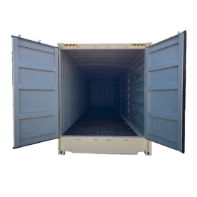 40’ High Cube Shipping Container with Open side Superfolding Doors with front doors open