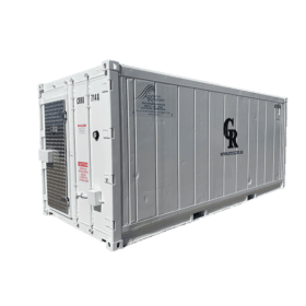 20' 1 phase refrigerated containers front diagonal view