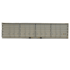 40’ High Cube Shipping Container with Open side Superfolding Doors closed