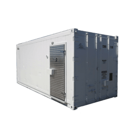 20ft 3 phase container with closed personnel door installed into right hand side