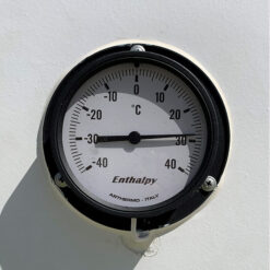 dial thermometer mounted on refrigerated shipping containers
