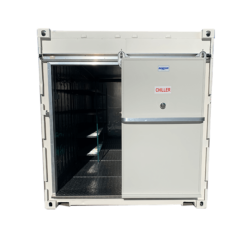 sliding door on frigerated shipping container front open