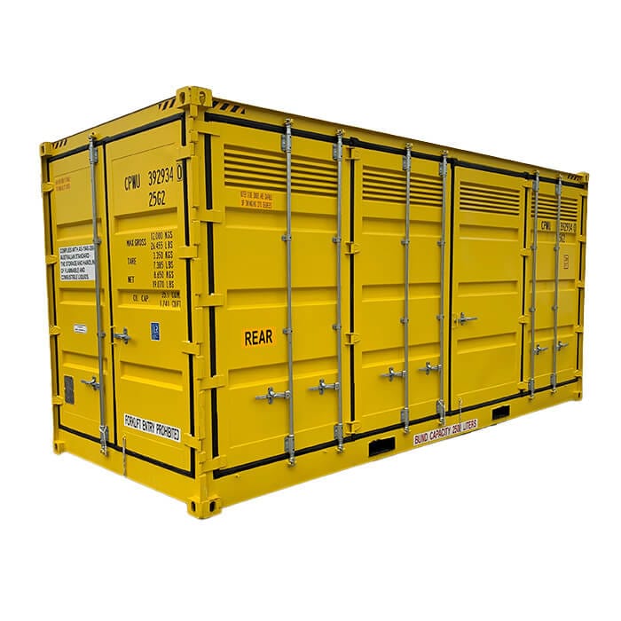 20' Dry Dangerous Goods Side Opening Container Diagonal front View