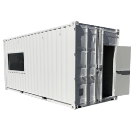 20ft HC Container Server room exterior diagonal front view door open