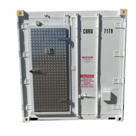 20ft refrigerated shipping container with personnel door install in the left hand side standard door
