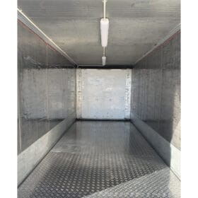 upgraded 20ft refrigerated shipping container with led lights and ali checker plate flooring installed interior view
