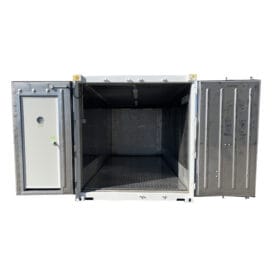 20ft refrigerated shipping container with personnel door install in the left hand side standard door double doors open
