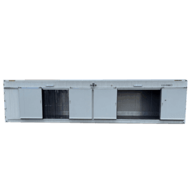 Side-Opening 40ft High Cube Three Phase Refrigerated Container with both side mounted sliding doors open