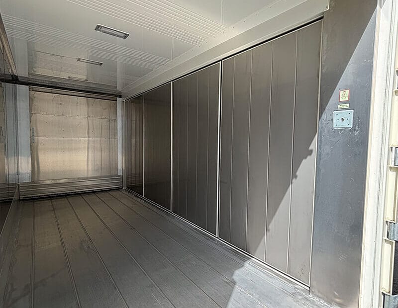 20ft high cube open side container refrigerated interior wall