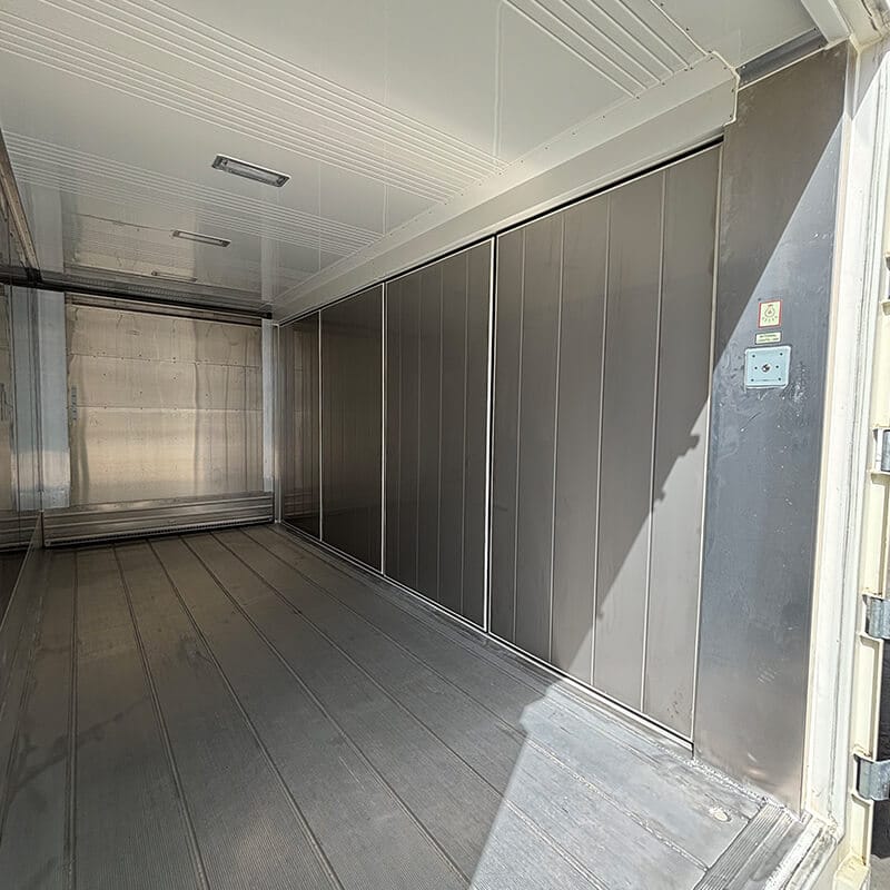 20ft high cube open side container refrigerated interior wall