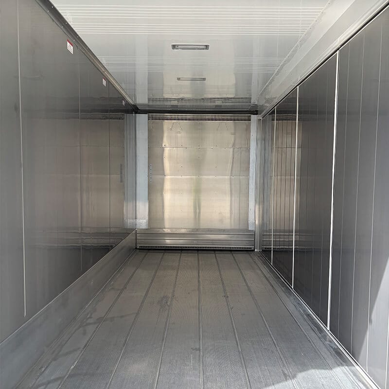 20ft high cube open side container refrigerated interior