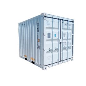 10ft dry white shipping container front diagonal