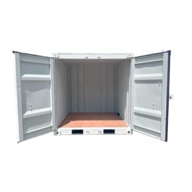 8ft dry white shipping container double door open