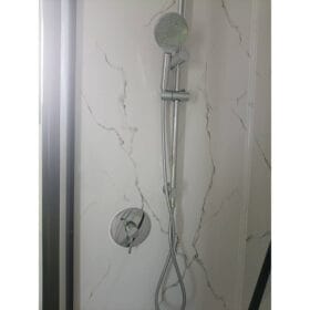 20ft high cube container home shower close up