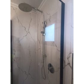 40ft HC Container Home, bathroom shower head closeup