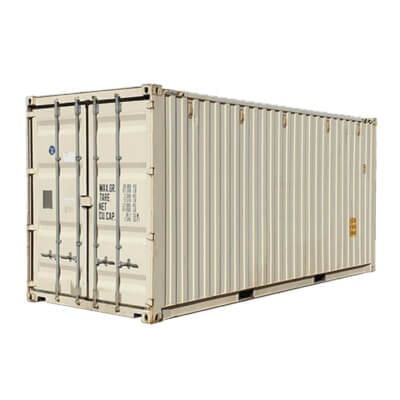 20' 2 pallet wide high cube dry shipping container diagonal view